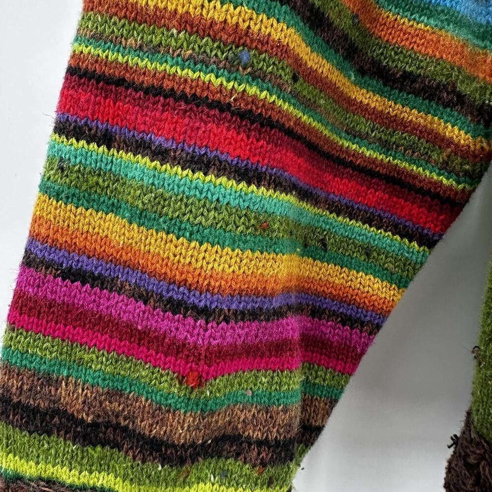 Design Options Cardigan Sweater Women XL Multicolor Thanksgiving Turkey 3D Ramie - Picture 6 of 13